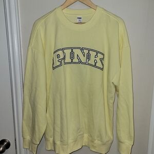 PINK butter yellow oversized crewneck